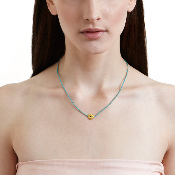 Turquoise Beaded Necklace - Afghanistan/India